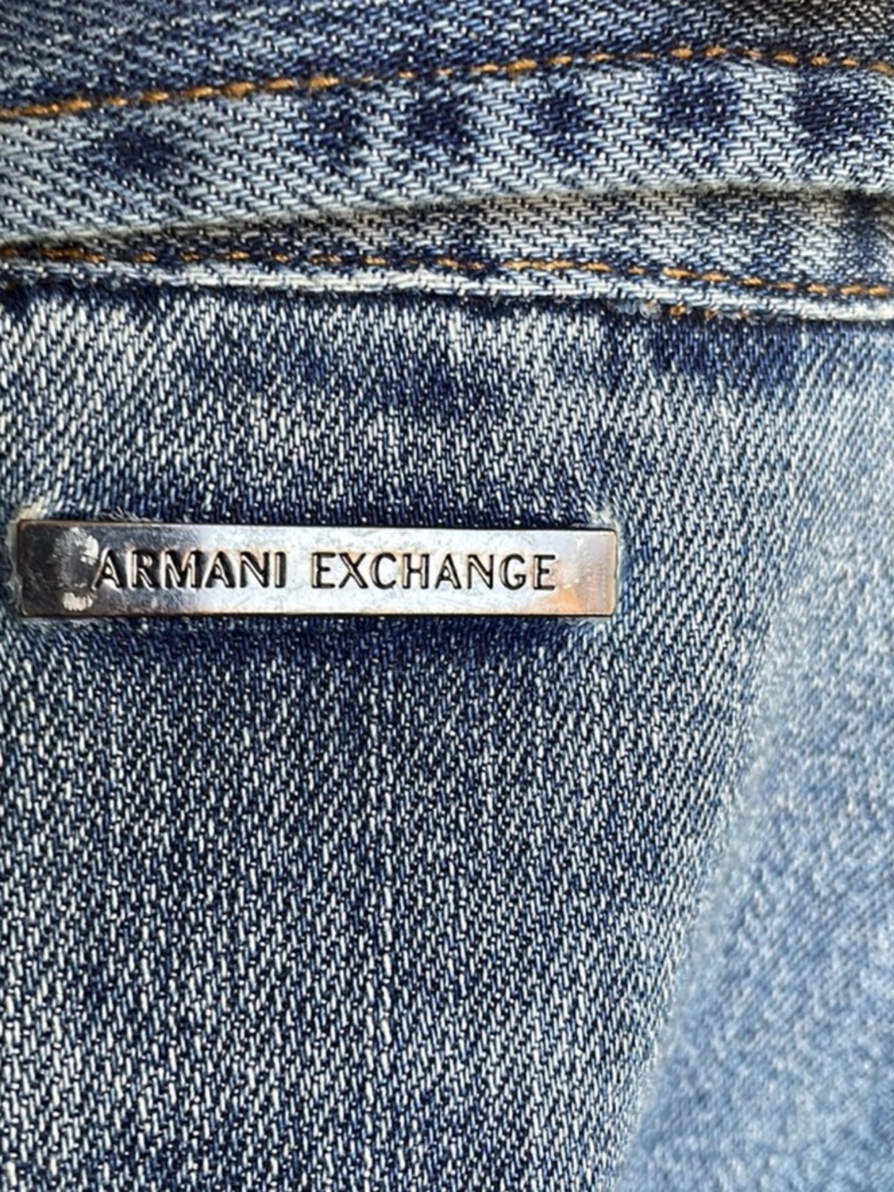 Armani Exchange Light Blue Denim Jean Jacket - Picture 3 of 6